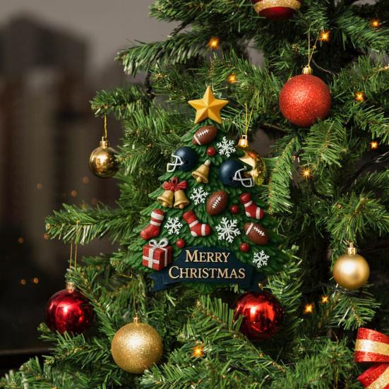 Christmas Tree Ornament Tree Shaped 2D Acrylic Hanging Decoration Merry Christmas Pendant for Holiday Home Party Decor