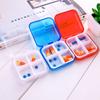 4Grids Cross Print Pillbox Mini Travel Portable Pill Cases 7-day Carry-on Pill Holder Drug Tablet Medicine Storage Organizer Box