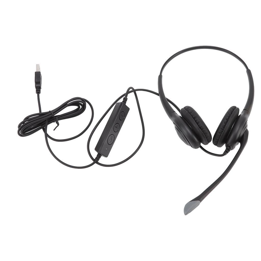 Customer Service Headset Noise Reduction Ergonomic Clear Call Volume Control USB Headset with