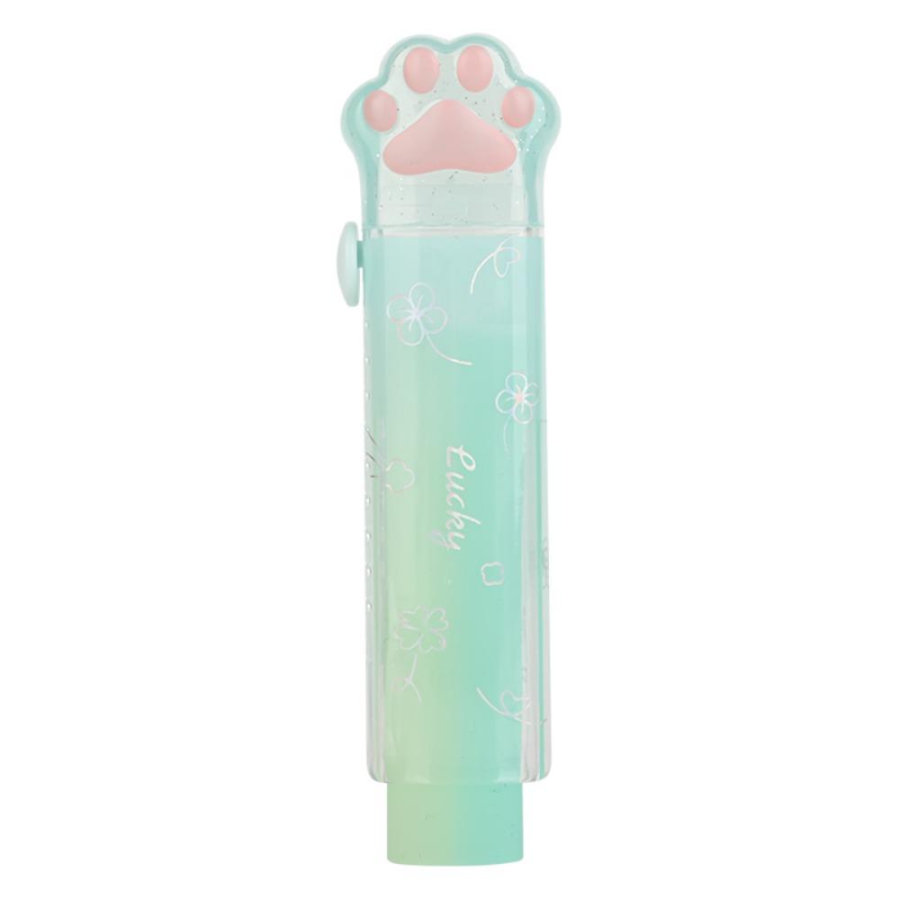 New Jelly Color Cat Paw Correction Rubber Retractable Portable Cat Paw Eraser No Residue Pencil Eraser Student Use