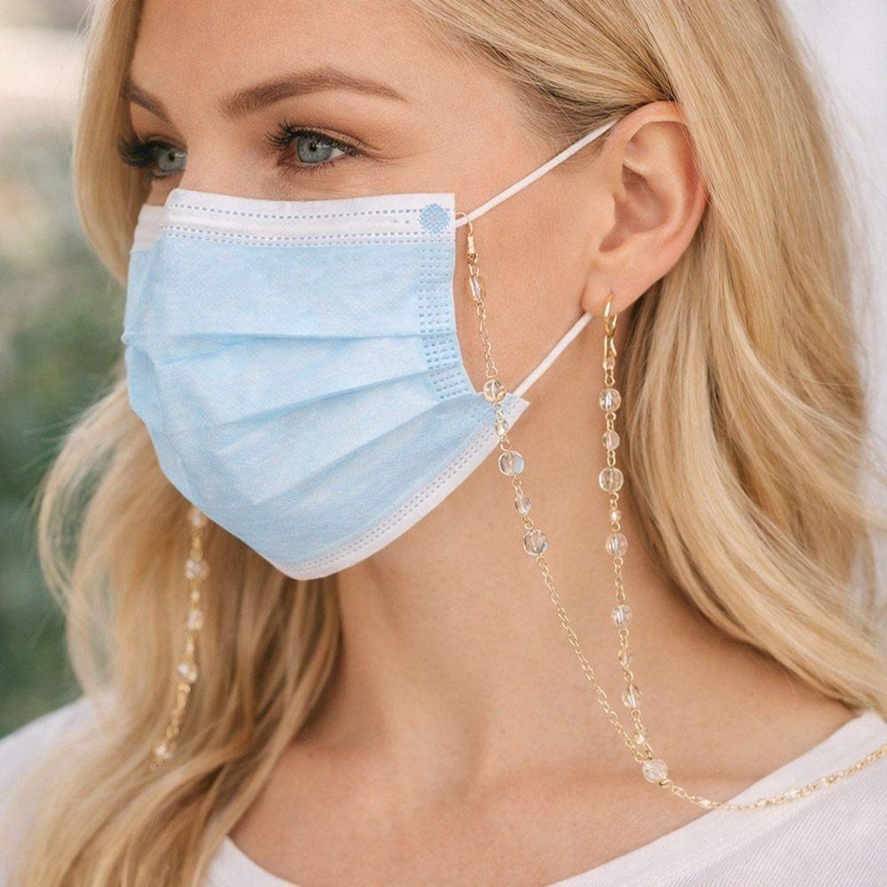 Style Colorful Crystal Beads Eyeglass Holder Anti Drop Multicolor Sunglass Lanyard Straps Nonslip Mask Strap Eye Accessories