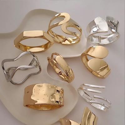 Glossy Open Bracelet Bracelet Jewelry Niche Alloy Personality Irregular Alloy Bracelet Women