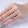 S925 Sterling Silver Adjustable Six-Prong Diamond Simulated Ring for Women - Elegant, Light Luxury Proposal Jewelry