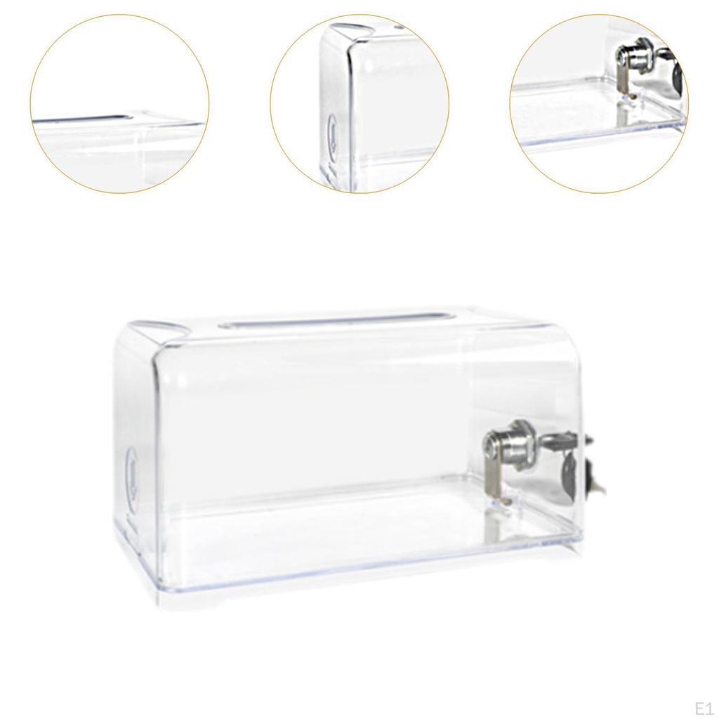 Acrylic Business Card Holder Storage Jar Clear Money Box Raffle Ticket for