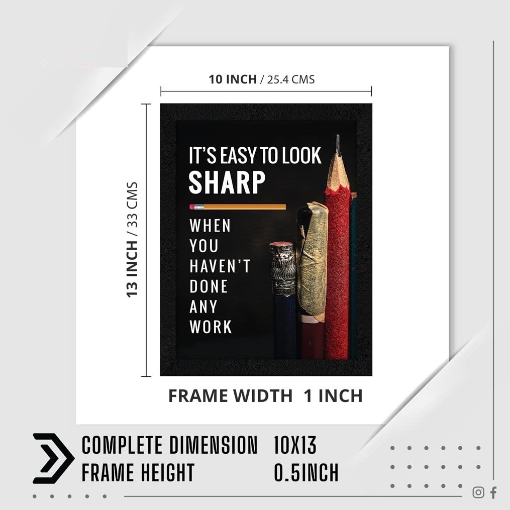 Motivational Quote It's Easy To Look Wall Frame Art Painting, Multicolor, Motivational, 10 X 13 Inches, Set of 1