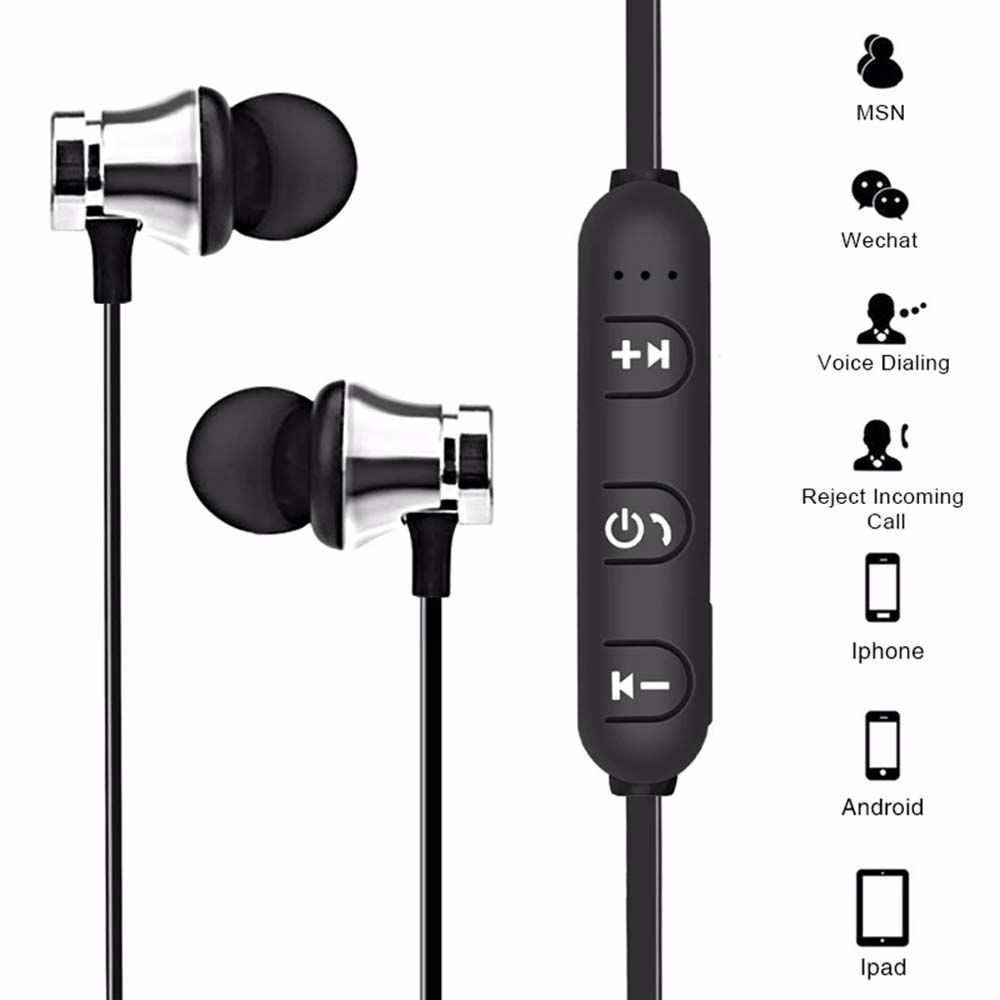 Music Headset XT11 with Mic Sport Earbuds Magnetic Hanging Neck Wireless Bluetooth Earphone