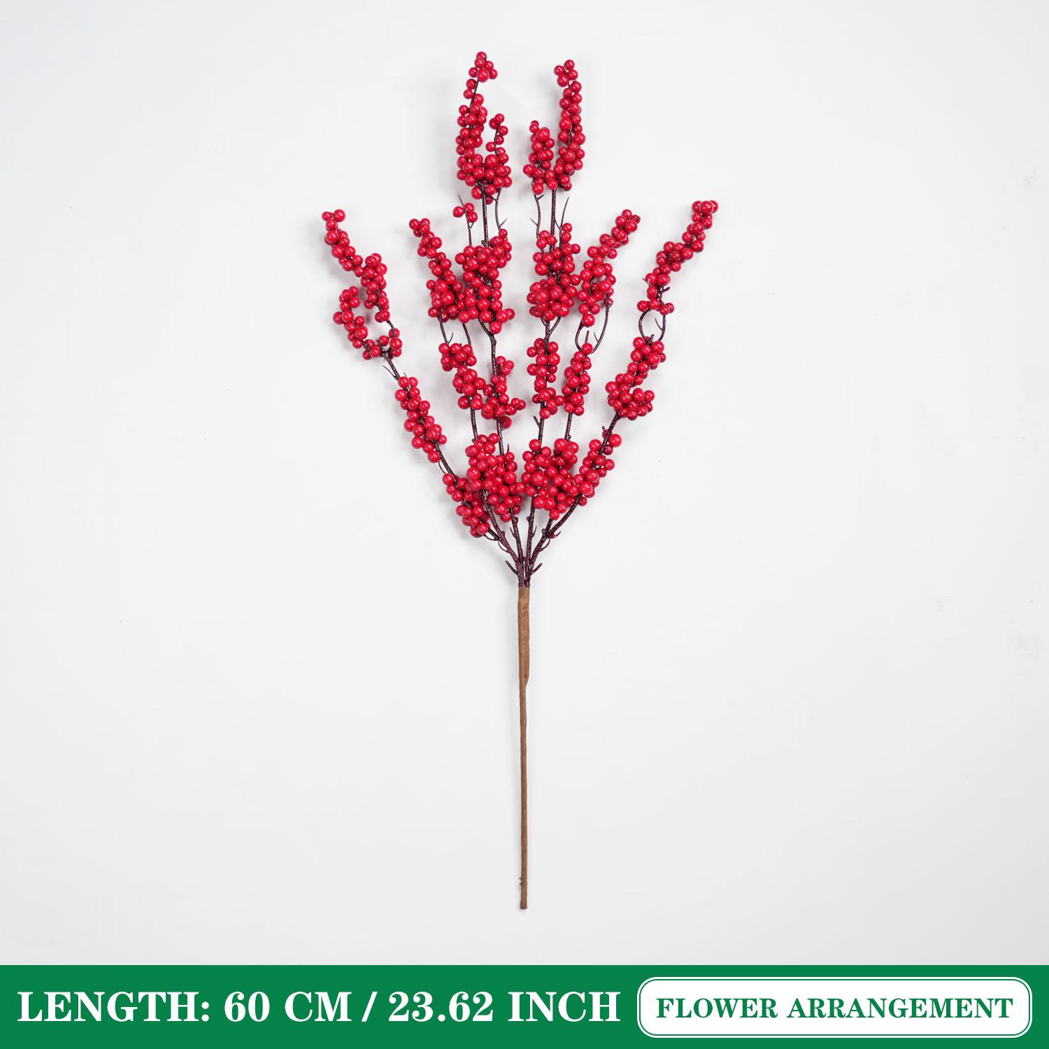 

1 шт. 6 веток Искусственные красные ягоды Симуляция Флористическое искусство Цветочная композиция Новый год Дом Рабочий стол Окно Декор Искусственные цветы 1PC красный
