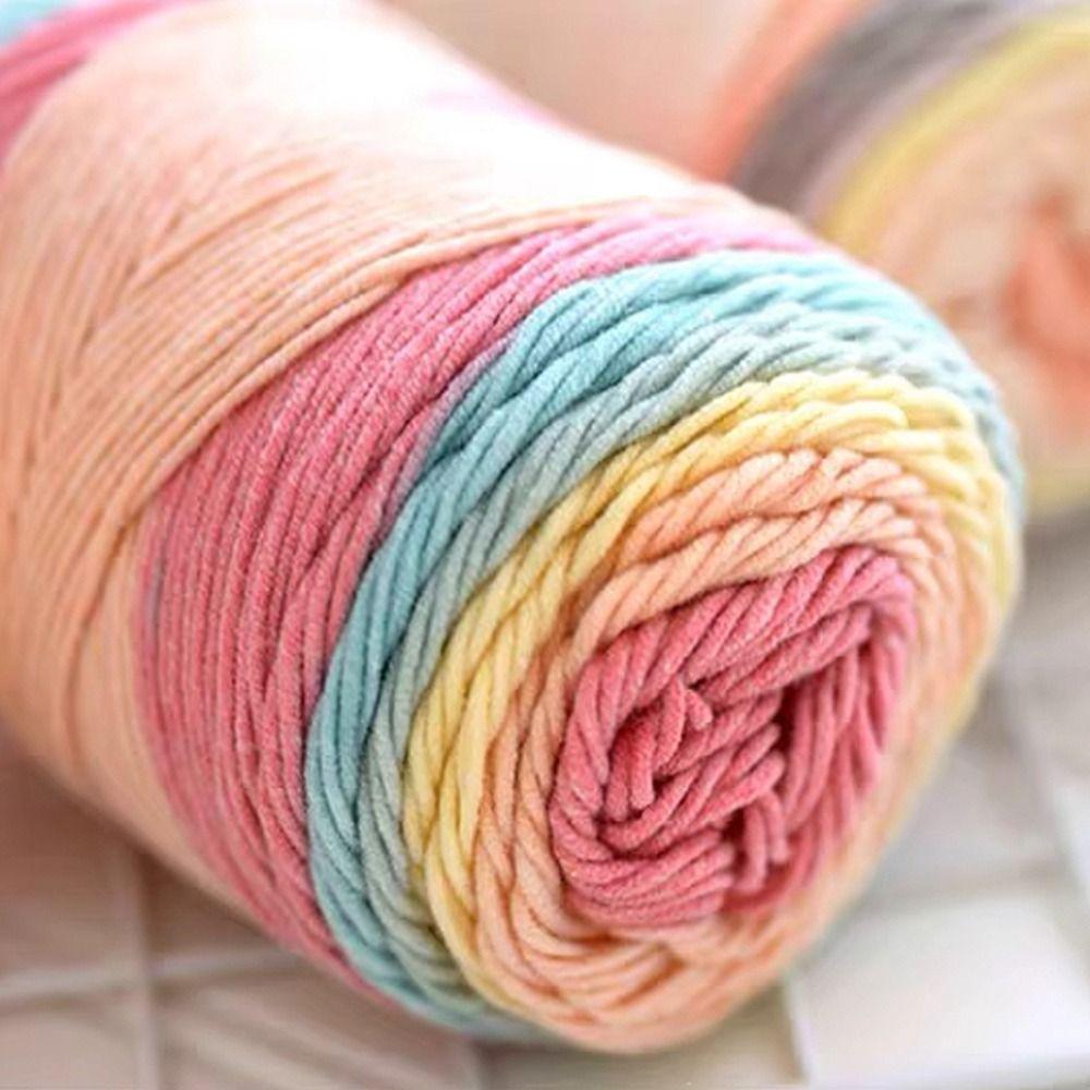 Rainbow Color Crochet Knitting DIY Milk Cotton Warm Wool Yarn Sofa Cushion