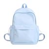 Color Simple Solid Student Backpack With Inner Compartments For Daily Commute