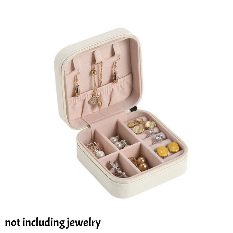 

Mini Jewelry Storage Box Necklace Bracelet Ring Jewelry Case Ornaments Organizer for Travel Home Use Birthday Gifts білий