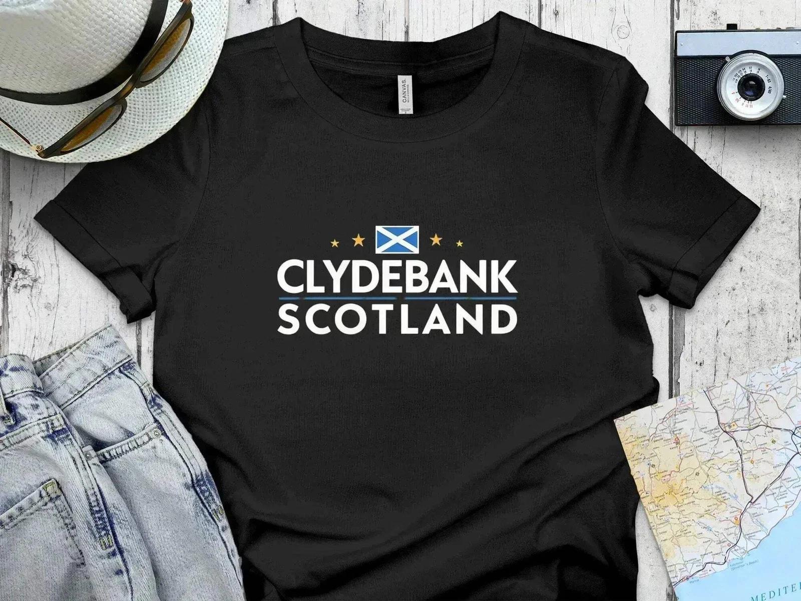 Clydebank Scotland With Flag Graphic Print Design T-Shirt 4XL