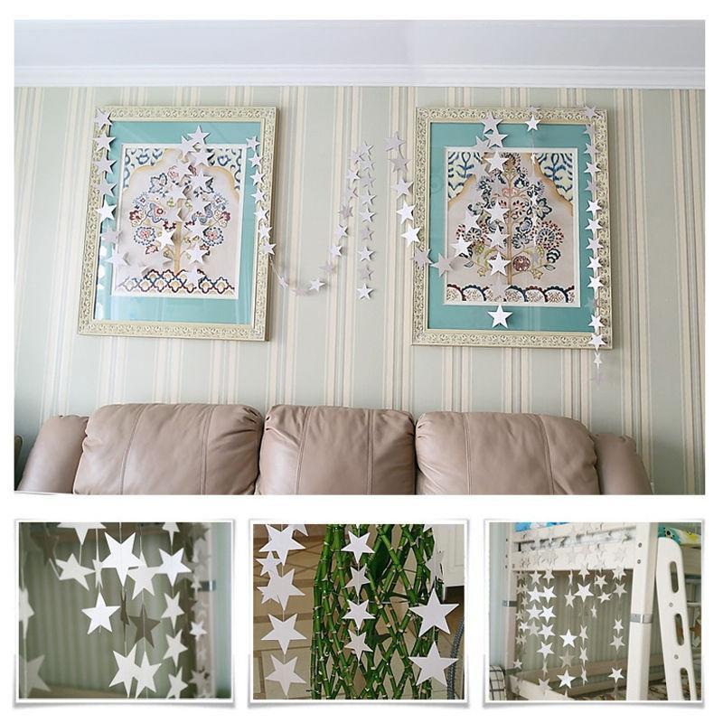 Star Paper Garland Banner Bunting Drop Baby Shower Wedding Party Decoration