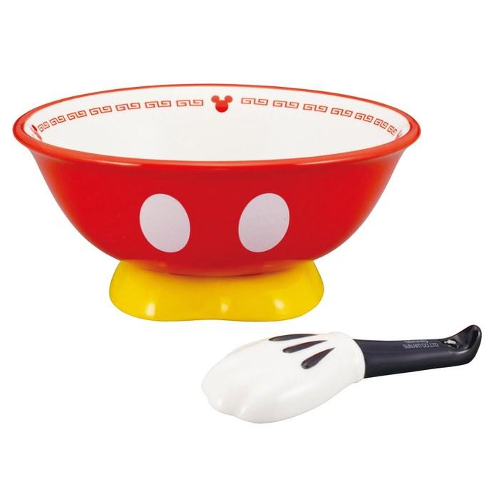 Disney Mickey Mouse Ramen Set (with Spoon) SAN2169 Red, 20.5cm Diameter X 9.5cm Height