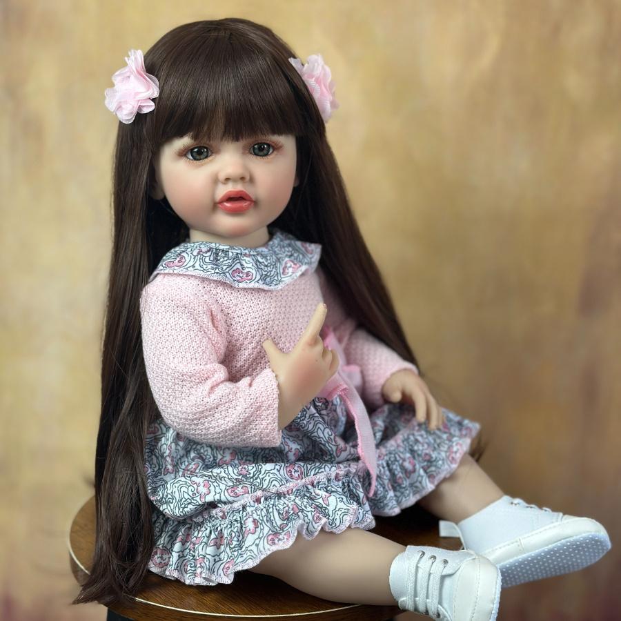 BZDOLL Full Body vinyl Reborn Doll Girl Baby 55cm 22inch Lifelike Princess Newborn Toddler Bebe Toy Lovely Birthday Gift