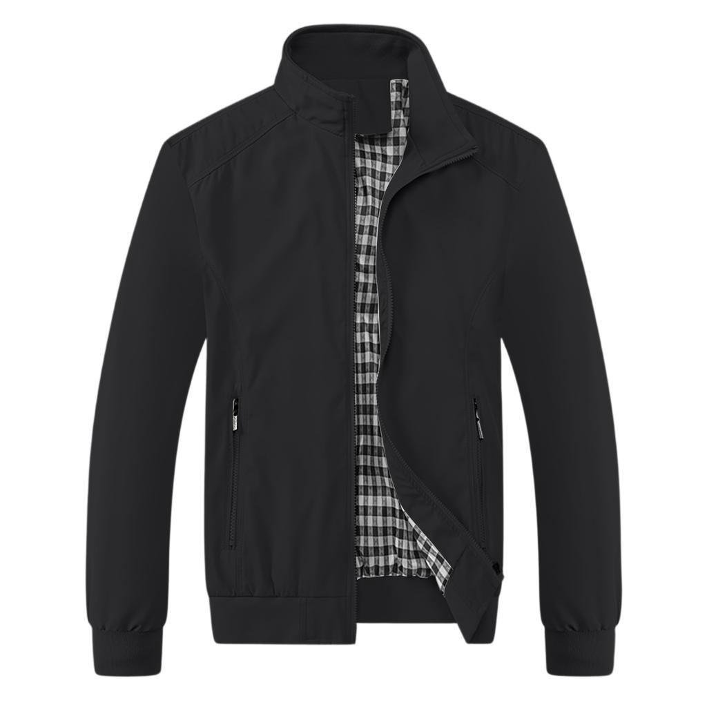 Men's Relaxed-Fit Casual Workwear Baseball Jacket Long-Sleeve Outerwear