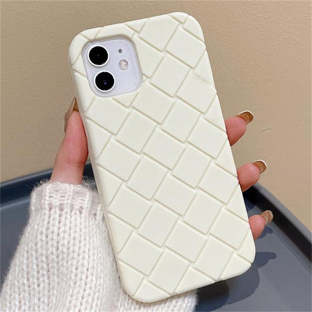 Korea Cute Braided Texture Silicone Phone Case For Iphone 14 13 12 11 Pro Max X Xr 7 8 Plus Se Plain Shockproof Soft Cover Funda