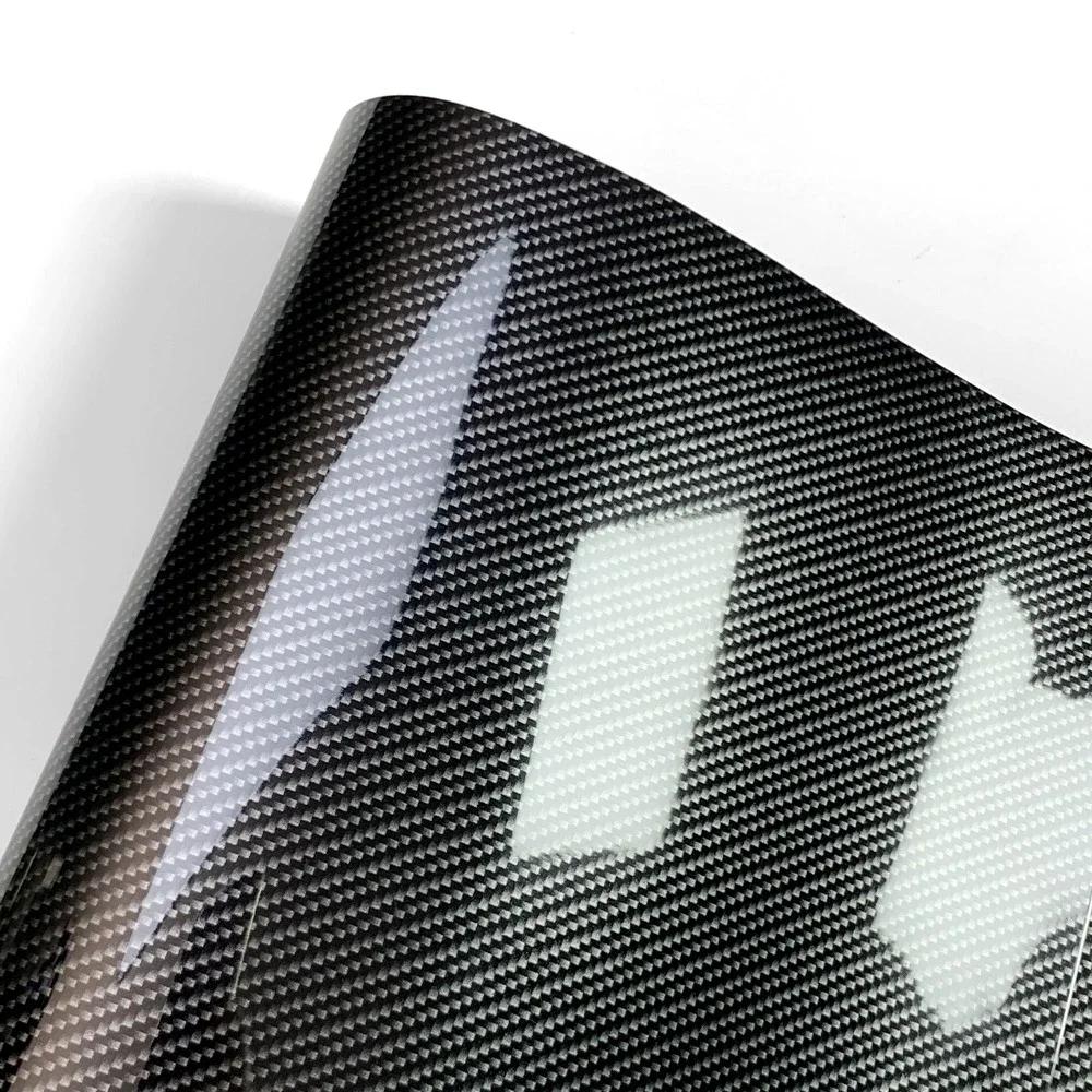 Glossy 9D Carbon Fiber Vinyl Wrap Car Stickers Films Self Adhesive Air Release Channels for Auto Motorcycle Decal Accessories