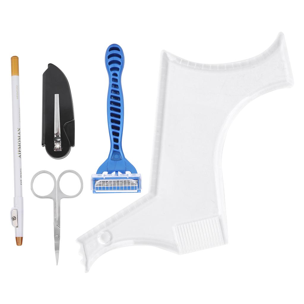 Beard Shaping Tool Set Beard Shaping Template Folding Comb Scissors Beard Grooming Set