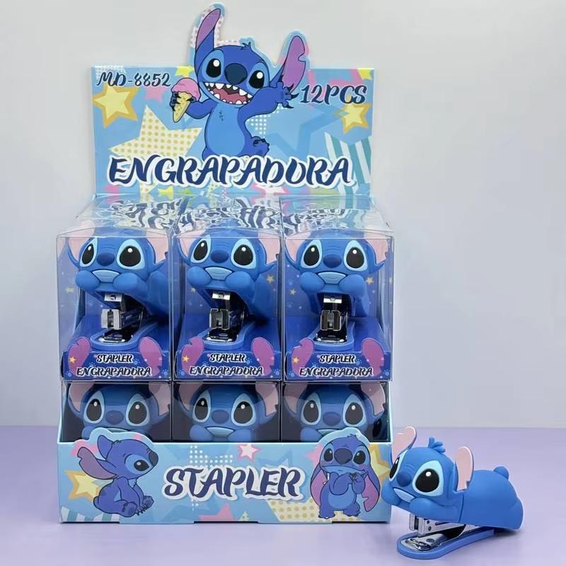 MINISO Stitch Style Stapler Silicone Lilo and Stitch Figurine Desktop Stapler Office Binding Supplies Children School Supplies Gifts