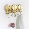 Elegant Gold Leaf Iron Wall Hook For Entryway Bedroom Storage Key Coat Hanger Practical Home Organization Tool