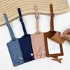 Women Men PU Leather Luggage Tag Suitcase Portable Label Baggage Boarding Bag Tag Name ID Address Holder Travel Accessorie