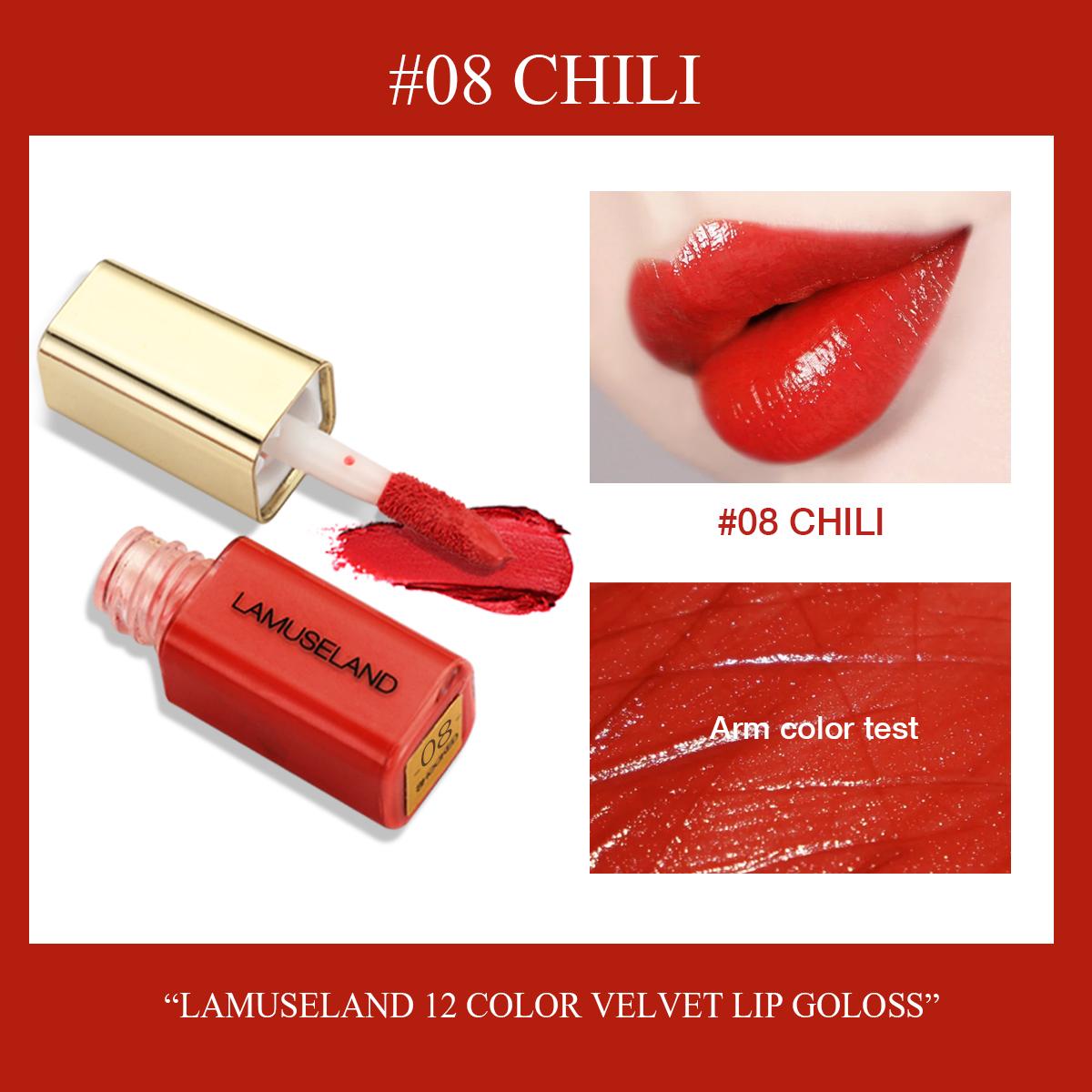 

LAMUSELAND 12 цветов милый мини-бархатный увлажняющий блеск для губ питательная жидкая помада 3,5 г