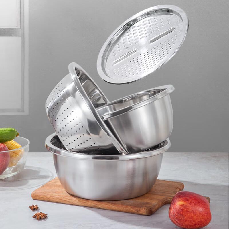 Kangbach 4-Piece Stainless Steel Mixing Bowl & Colander Set