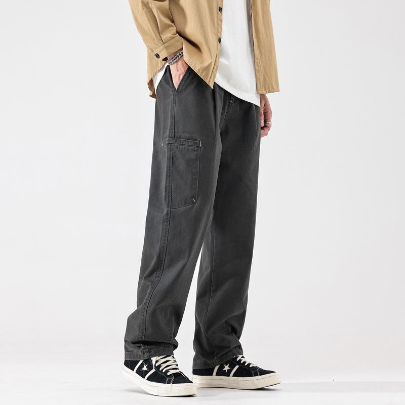 Men's Casual Japanese-Style Loose Straight-Leg Work Pants