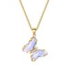 Rose Gold Plated Stylish Butterfly Jewellery Necklace Set for Women, Birthday Gift for Girls and Women