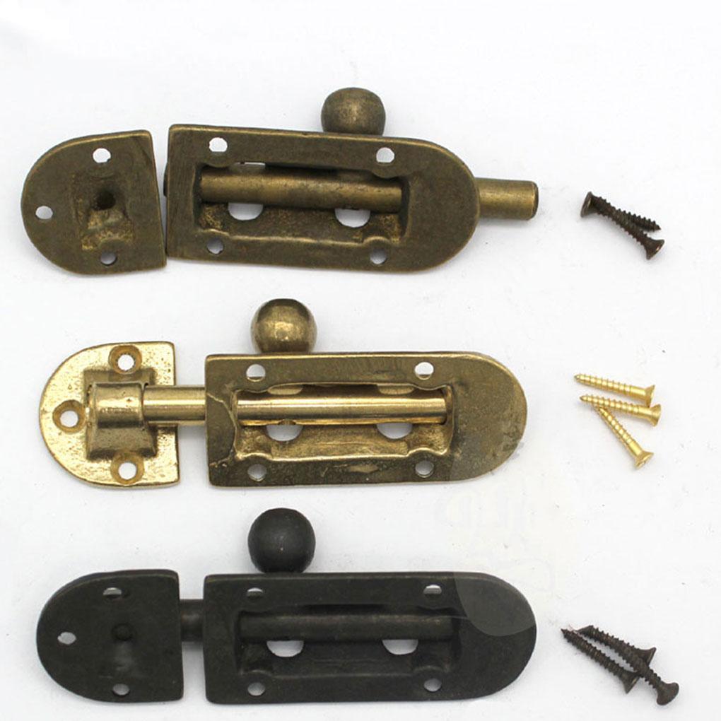 Brass Door Latch Vintage Solid Color Replacement Stylish Window Cabinet Wardrobe Drawer Bolts Lock Hardware Bronze