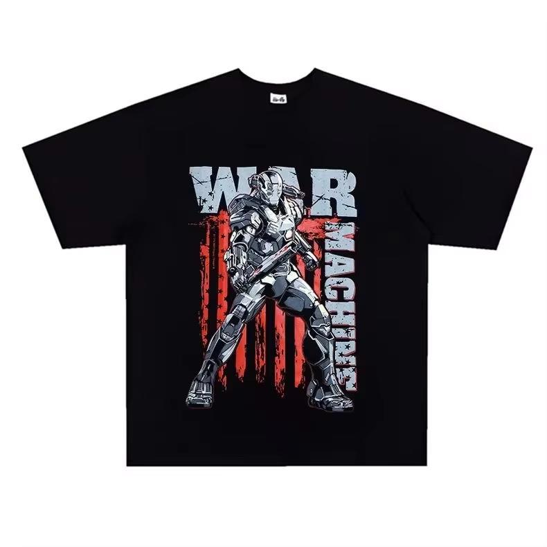

2026 new Marvel Multi Estilo Superhéroe Estampado Moda Retro Puro Algodón Manga Corta Camiseta Suelta Traje De Hombre M
