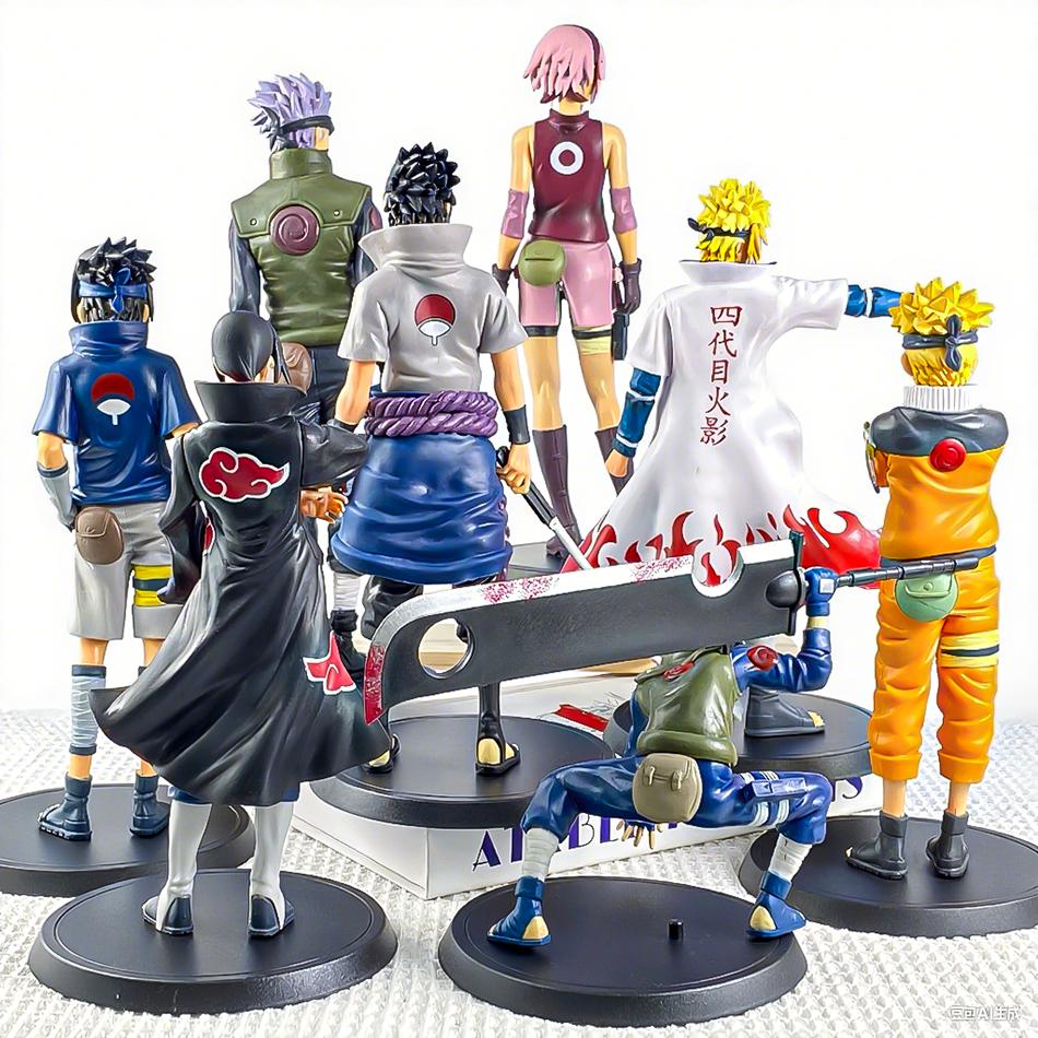 20cm Bandai Naruto Anime Figürü Shippuden Uchiha Sasuke Hatake Kakashi Namikaze Minato Aksiyon Figürü Koleksiyon Model Oyuncaklar Hediyeler