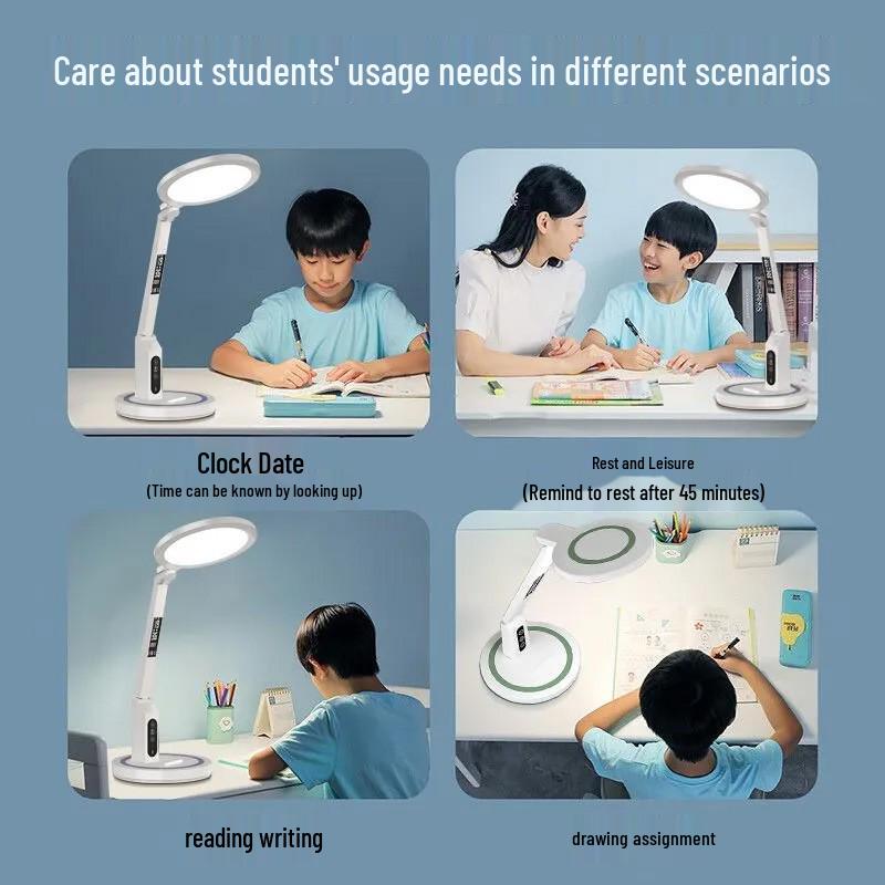 LED Desk Lamp: Eye Protection, Bedside & Study Light for College Dorm; Night Light with Charging & Timer; Compact & Stylish Design