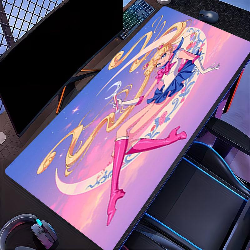 Tapis de Souris Impression Sailor Moon, pour Clavier, Ordinateur Portable PC, pour Bureau, Maison, Décoration de Bureau, Cadeau d'Anniversaire Parfait pour les Joueurs