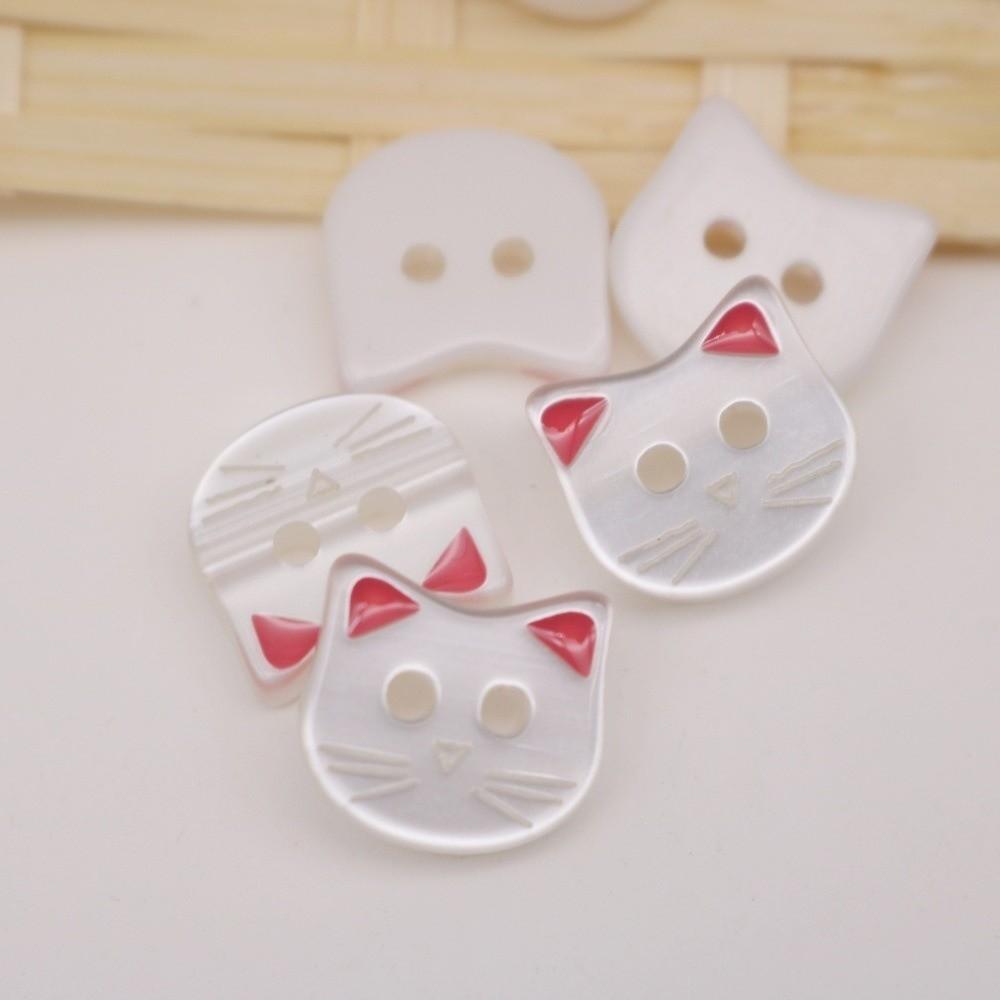 40pcs Cute Resin Cat Buttons 12mm Kitten Head Buttons Fashionable Kitty Buttons  Cardigan Sweater