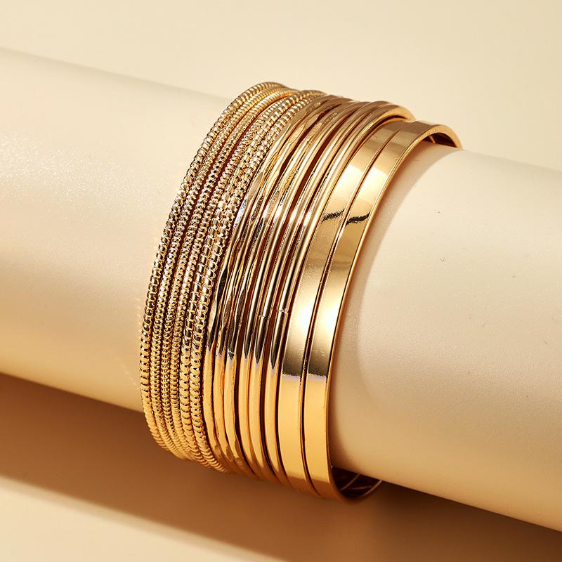 DIEZI Bohemian Vintage Hip Hop Gold Color Chain Bracelet Women Men Fashion 14pcs/Set Bangle Gift Wholesale 2025 New Jewelry
