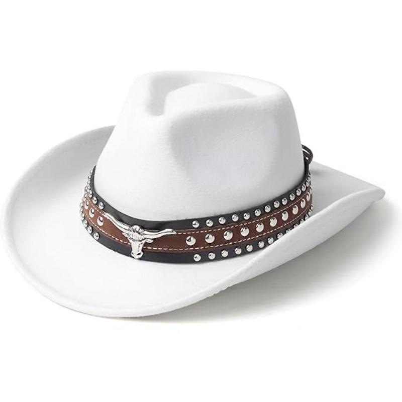 

JYL TS DIY Suede Cowboy Hat Unisex Heart Top Wide Brim Holiday Hat Faux Suede White металлик водорослей
