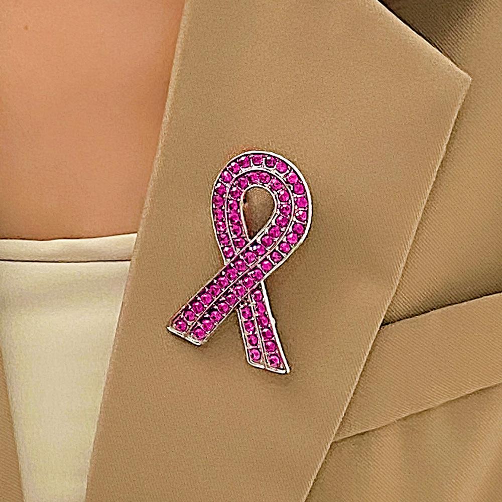 Red Ribbon Breast Cancer & AIDS Awareness Jewelry Set: Necklace, Nurse Bracelet, Badge