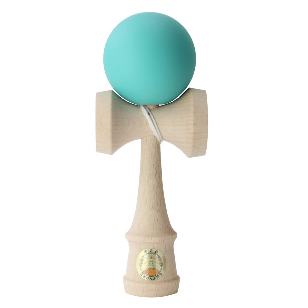 Kendama, Certified by the Japan Kendama Association, Competition Kendama "Ozora" Matte Finish, Solid Turquoise Blue