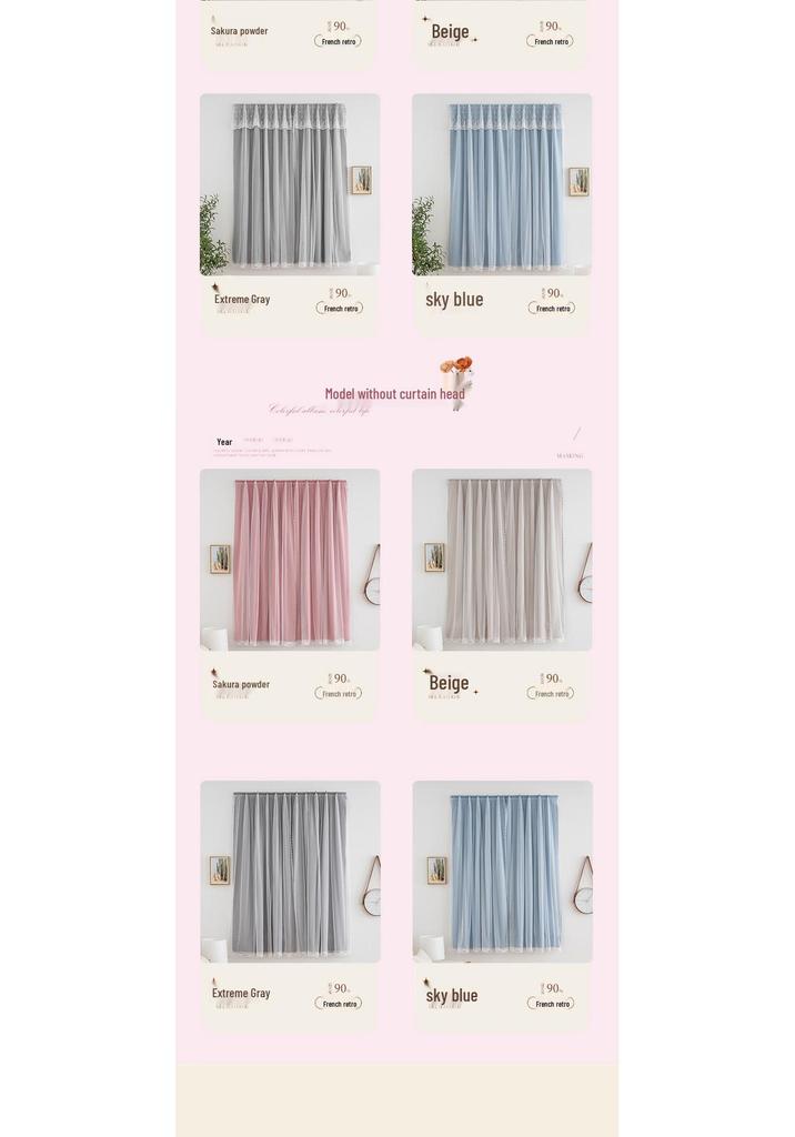 Velcro Gauze Curtain: No-Punch, Full Blackout, Non-Transparent, Sun-Protected, Ideal for Rental Rooms (Blocks 99% Light)