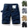 Men's Fashion  Color Multi-Pocket Pants Cotton Shorts Overalls Shorts