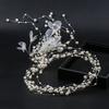 Elegant Pearl Flower Headdress Handmade Beaded Hair Accessories Fairy Hair Band  Western Wedding