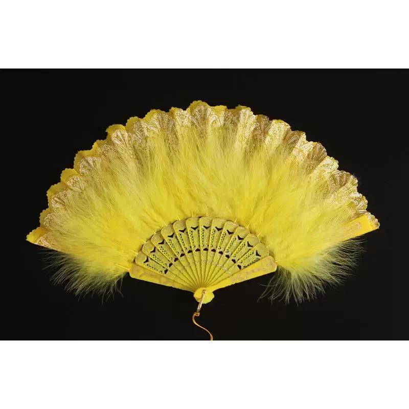 Japanese-Style Lolita Retro Black and White Lace Lolita Embossed Floral Folding Fan Tea Party Feather Fan