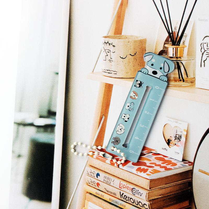 Cute Cartoon Animal Cat Dog Ruler Mini 5cm Portable Stationery Ruler Pendant Backpack Charm Student Prize Student Reward Gifts
