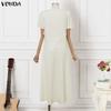 VONDA Women Outfits Short Sleeve Ruffled Blouse and Skirts Casual Two Piece Suit Elegant Sets