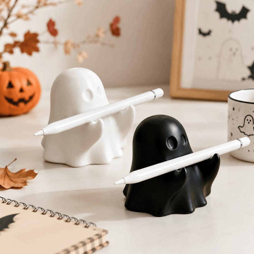 3D Printed Ghost Pen Holder Cute Mini Ghost Statue Unique Halloween Pen Rack Birthday Gift