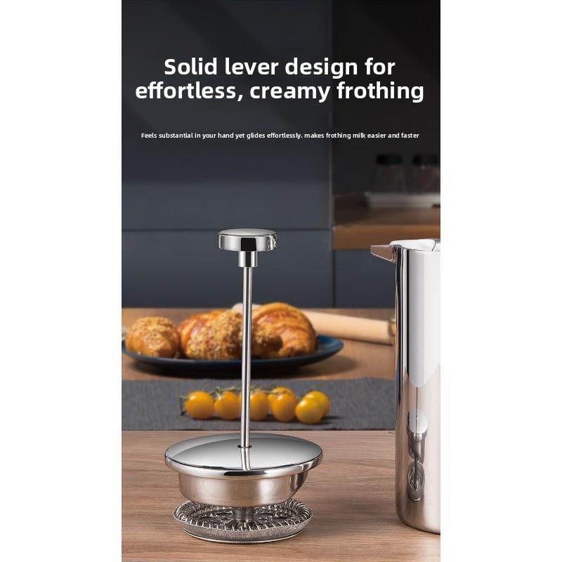 Inner and Outer 304 Stainless Steel Filter Coffee Maker with Double-layer Insulation for Keeping Coffee Warm. Pressing Coffee Maker.