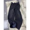 Women's Plus Size Fleece-Lined Wide Leg Jeans, 2024 Winter Loose Straight Fit Slimming Floor-Length Pants