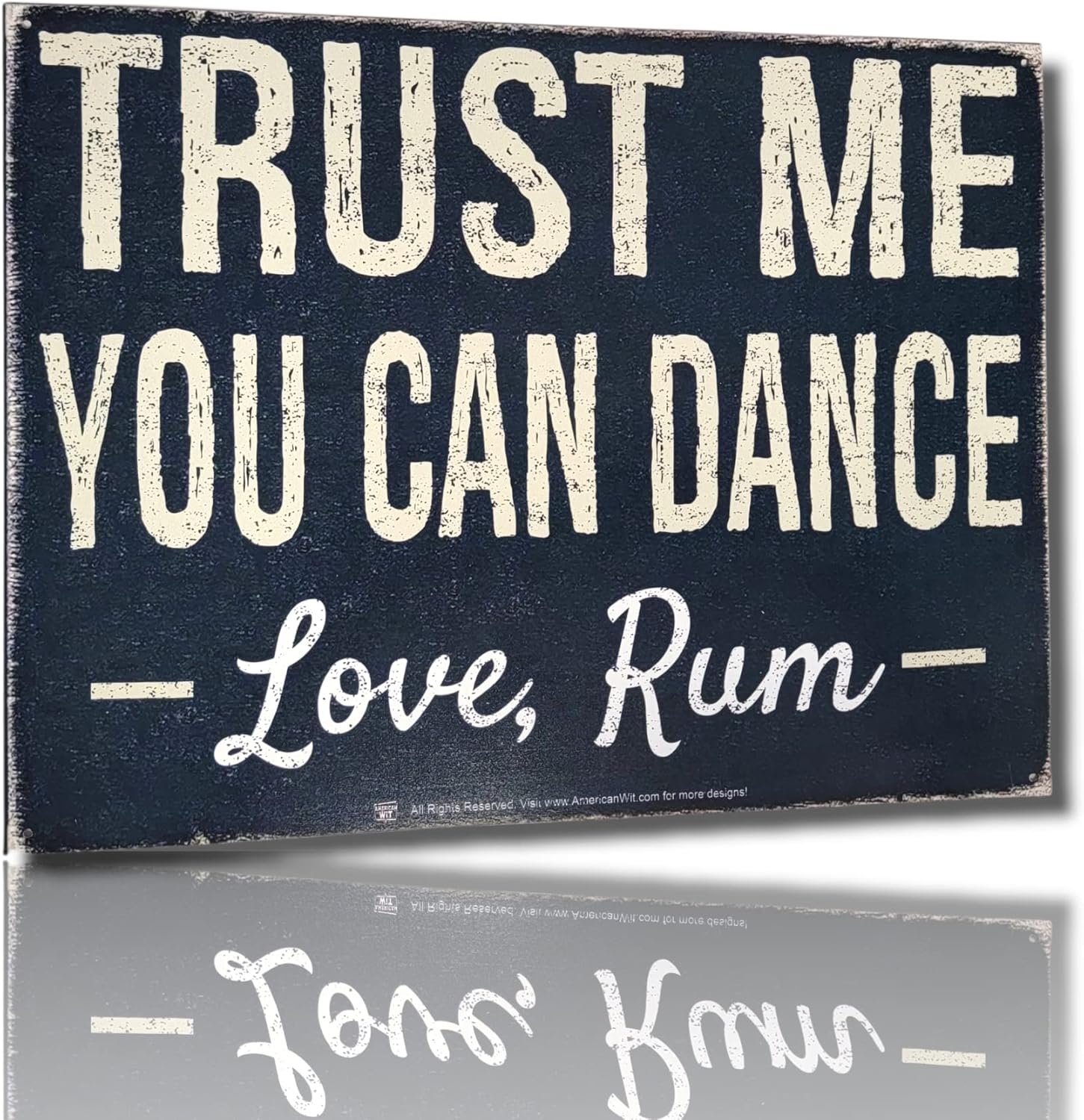 

AMERICAN WIT Funny Bar Quote Wine Alcohol Metal Tin Sign ( x ) (Trust me You Can Dance Love Rum)aluminum 20x30cm（7.8x11.8inch）
