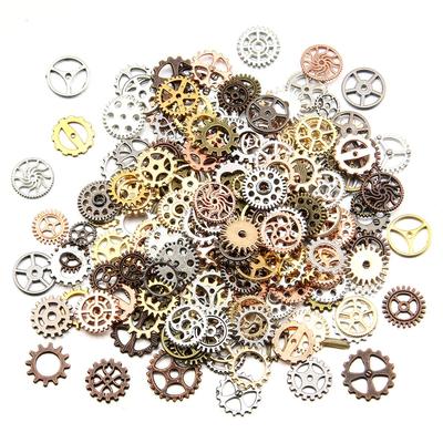 Mixed Styles 10-25mm Zinc Alloy Steampunk Gears for DIY, 30-100g Assortment